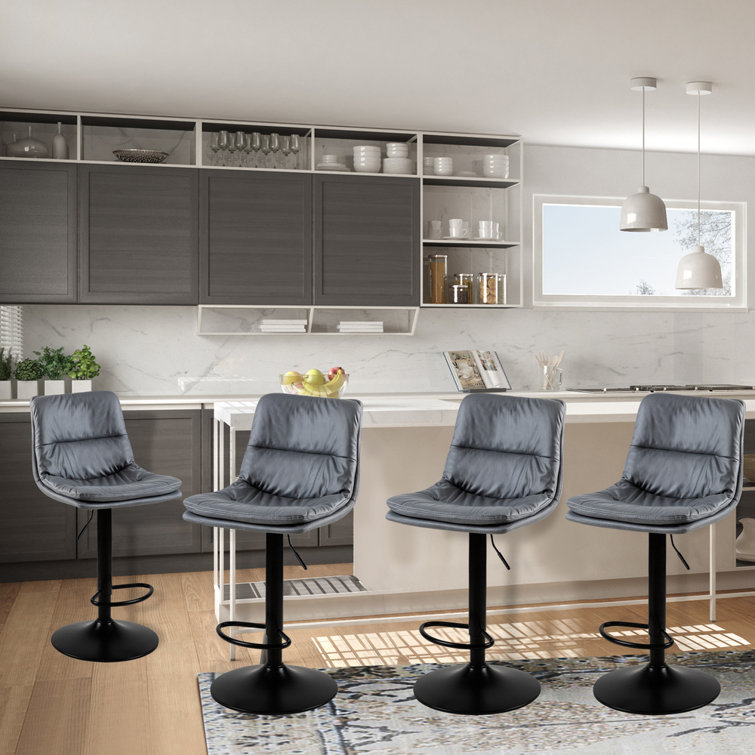 George Oliver Eirini Swivel Upholstered Adjustable Height Counter Stool